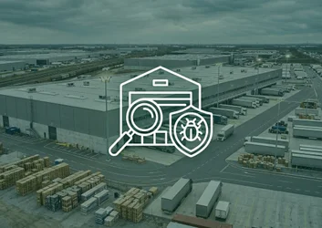 Entrepôt logistique avec quais de chargement, contexte réglementation dératisation.