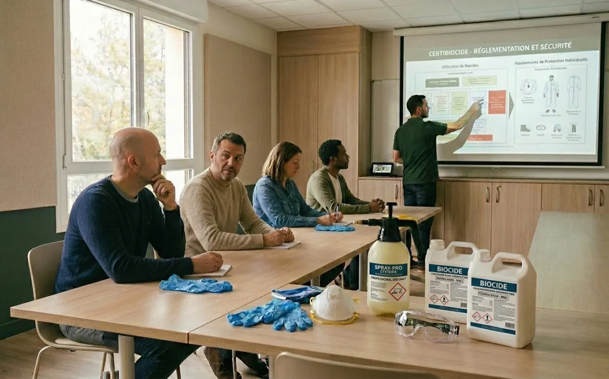Session de formation Certibiocide au centre HygiWork de Nantes